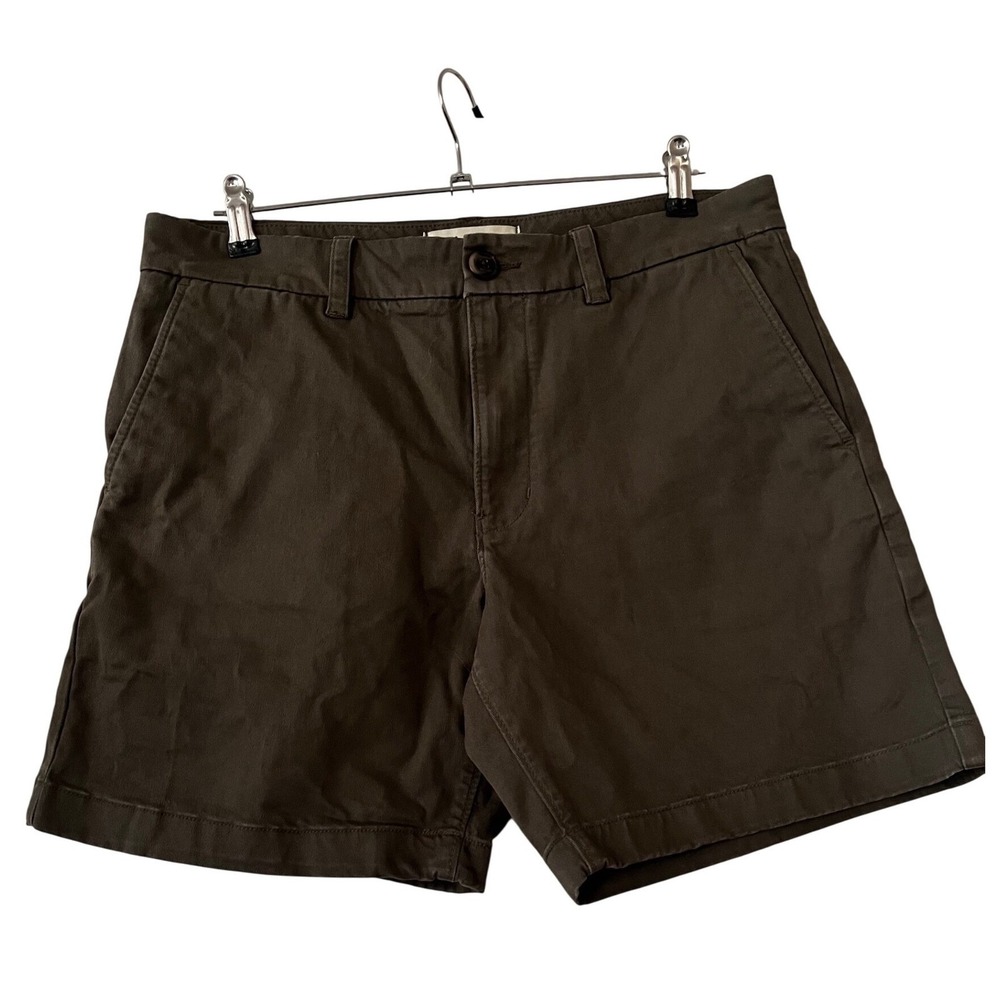Madewell Women Olive Green Cotton Blend Chino Shorts Size 32